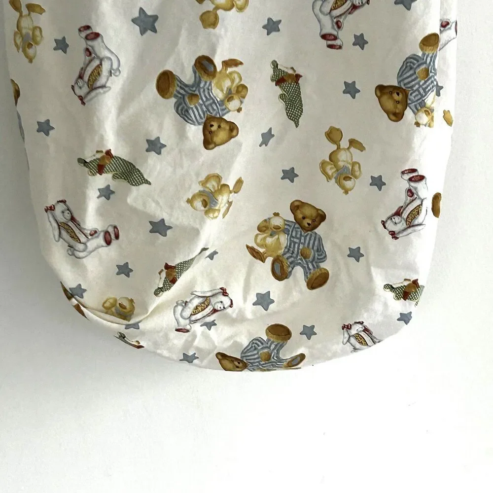 Blue Jean Teddy Bear Crib Sheet Fitted Spring Industries Duck Bunny Dog Cotton